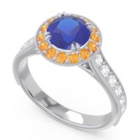 Halo Pave Milgrain Himsira Ring