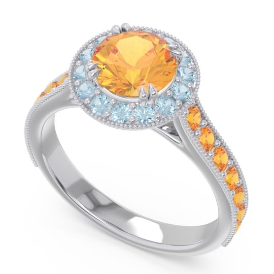 Halo Pave Milgrain Himsira Ring