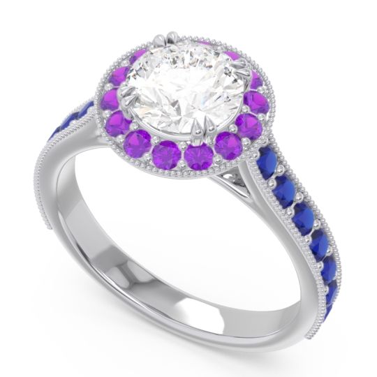Halo Pave Milgrain Himsira Ring