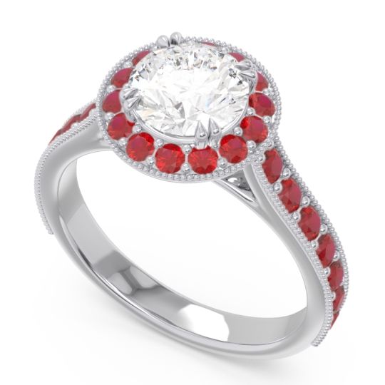 Halo Pave Milgrain Himsira Ring