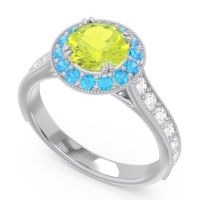Halo Pave Milgrain Himsira Ring