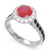 Halo Pave Milgrain Himsira Ring