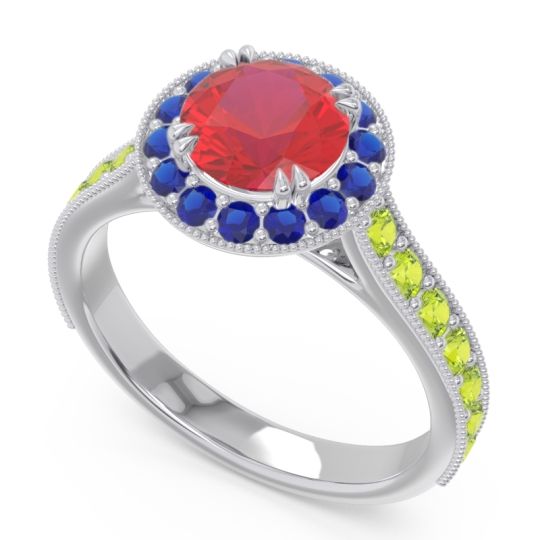 Halo Pave Milgrain Himsira Ring