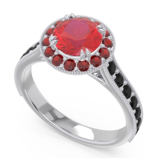 Halo Pave Milgrain Himsira Ring