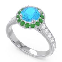 Halo Pave Milgrain Himsira Ring