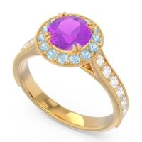 Halo Pave Milgrain Himsira Ring