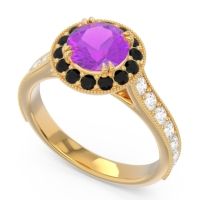 Halo Pave Milgrain Himsira Ring