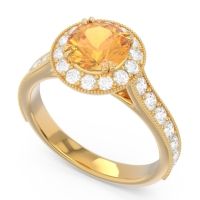 Halo Pave Milgrain Himsira Ring