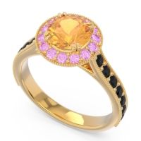 Halo Pave Milgrain Himsira Ring