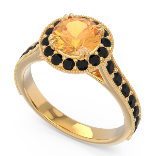 Halo Pave Milgrain Himsira Ring