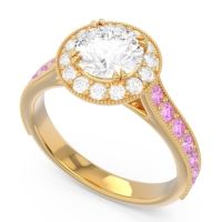 Halo Pave Milgrain Himsira Ring