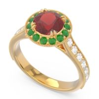 Halo Pave Milgrain Himsira Ring