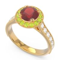 Halo Pave Milgrain Himsira Ring