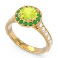 Halo Pave Milgrain Himsira Ring