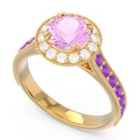 Halo Pave Milgrain Himsira Ring