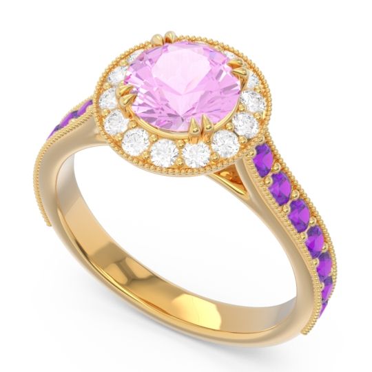 Halo Pave Milgrain Himsira Ring