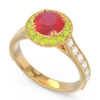 Halo Pave Milgrain Himsira Ring