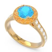 Halo Pave Milgrain Himsira Ring