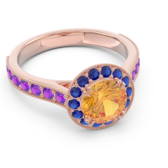Halo Pave Milgrain Himsira Ring