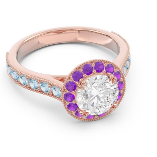 Halo Pave Milgrain Himsira Ring