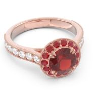 Halo Pave Milgrain Himsira Ring