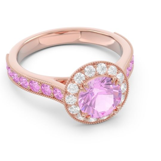 Halo Pave Milgrain Himsira Ring