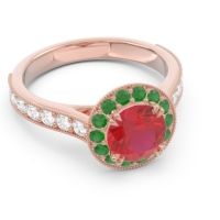 Halo Pave Milgrain Himsira Ring