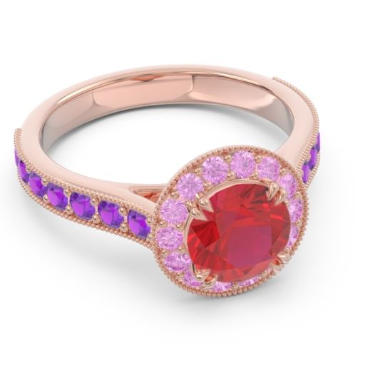 Halo Pave Milgrain Himsira Ring