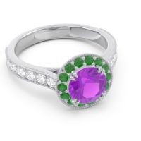 Halo Pave Milgrain Himsira Ring