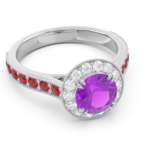 Halo Pave Milgrain Himsira Ring