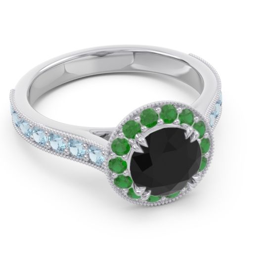 Halo Pave Milgrain Himsira Ring