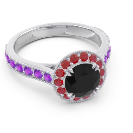 Halo Pave Milgrain Himsira Ring
