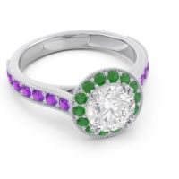 Halo Pave Milgrain Himsira Ring