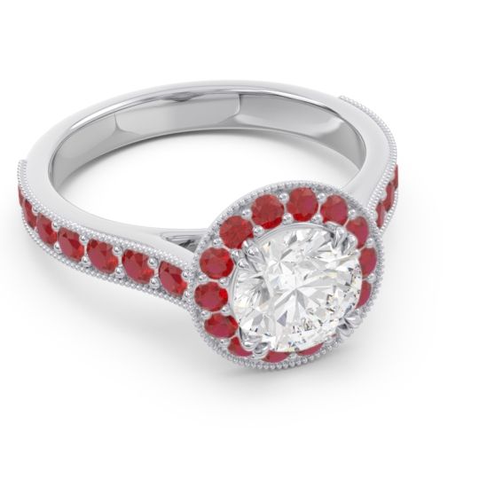Halo Pave Milgrain Himsira Ring