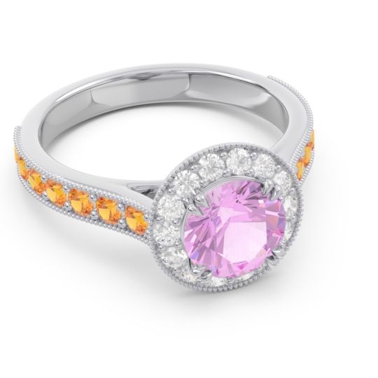 Halo Pave Milgrain Himsira Ring