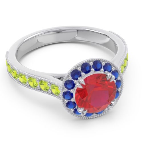 Halo Pave Milgrain Himsira Ring