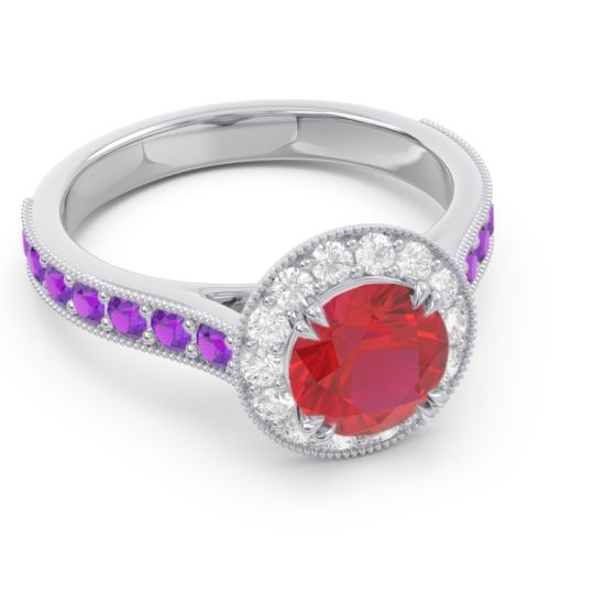 Halo Pave Milgrain Himsira Ring