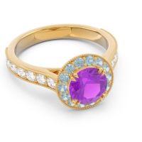 Halo Pave Milgrain Himsira Ring