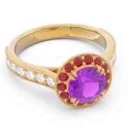 Halo Pave Milgrain Himsira Ring