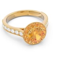 Halo Pave Milgrain Himsira Ring