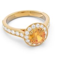 Halo Pave Milgrain Himsira Ring