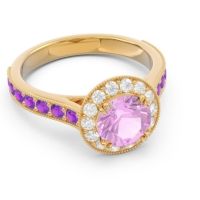 Halo Pave Milgrain Himsira Ring