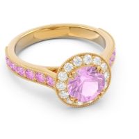 Halo Pave Milgrain Himsira Ring