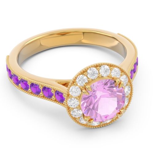 Halo Pave Milgrain Himsira Ring