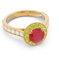 Halo Pave Milgrain Himsira Ring