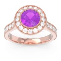 Halo Milgrain Pave Vedi Ring