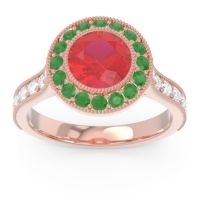 Halo Milgrain Pave Vedi Ring