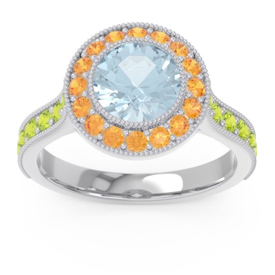 Halo Milgrain Pave Vedi Ring