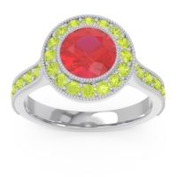 Halo Milgrain Pave Vedi Ring