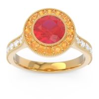 Halo Milgrain Pave Vedi Ring